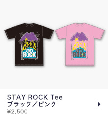 STAY ROCK Tee ﾌﾞﾗｯｸ／ﾋﾟﾝｸ ¥2,500